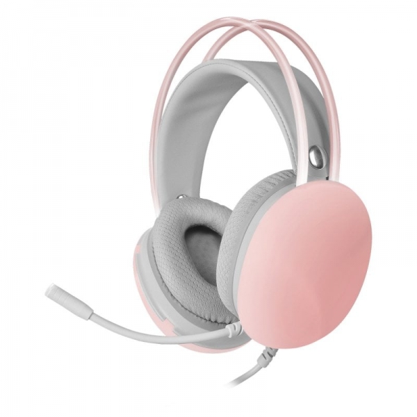 Casque Mars Gaming MH-GLOW - Son Surround - Éclairage RVB CHROMA 360º - Pilotes Hi-Fi Ultra-Bass 3D - Compatibilité Universelle - Couleur Rose