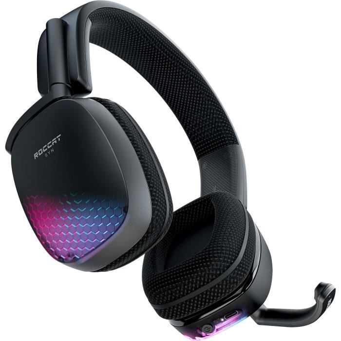 Casque-Micro Gaming Sans Fil ROCCAT SYN Pro Air Noir - Circum-aural Son Surround 3D