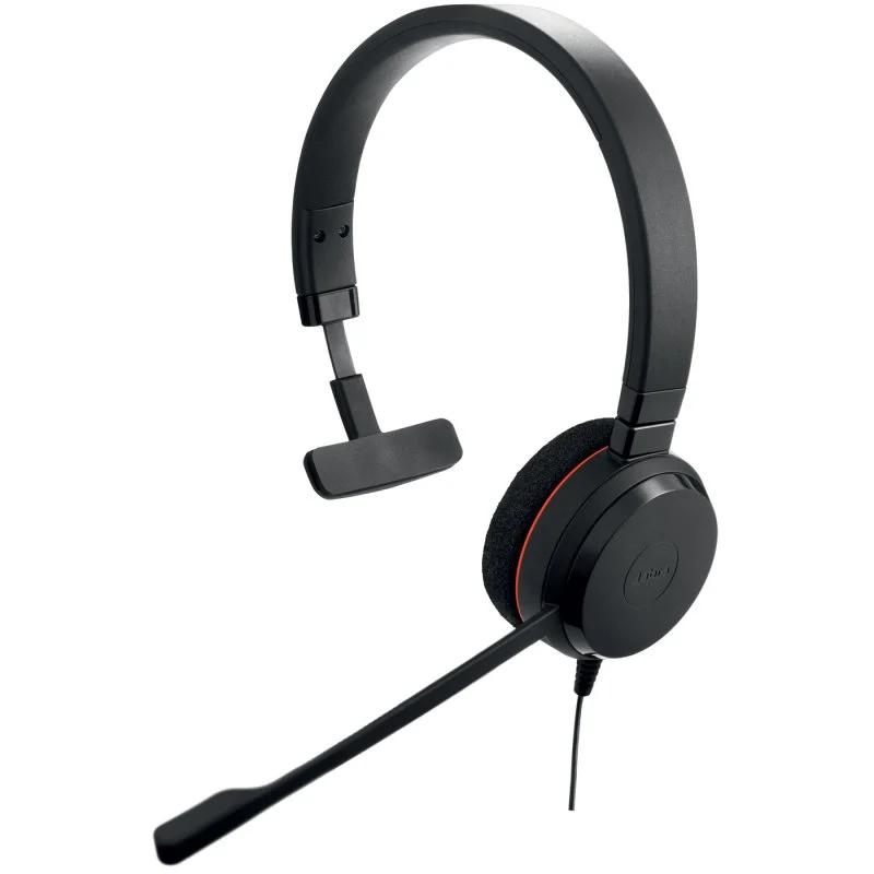 Casque monaural Jabra Evolve 20 avec microphone USB - Suppression du bruit - Bandeau réglable - Commandes filaires - Couleur noire