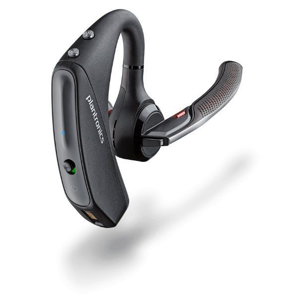 Casque Monaural Plantronics Voyager 5200-V2 UC avec Microphone Bluetooth 5.2 - Portée jusqu'à 50m avec Dongle - Autonomie jusqu'à 7h - Technologie Windsmart - Boîtier/Base de Charge Portable