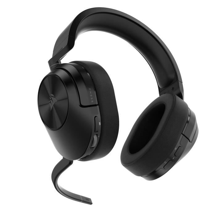 Casque PC Corsair Casque Gaming sans fil HS55 Wireless Carbon, PC et PS5.