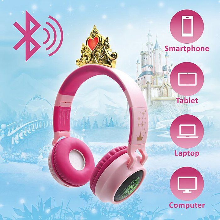 Casque pour enfant - LEXIBOOK - Disney Princesses - Bluetooth 5.0 - Couronne lumineuse - Design mignon