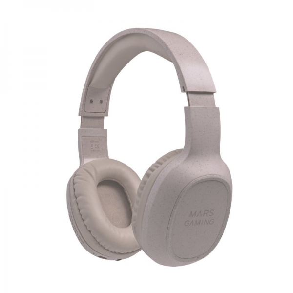 Casque Sans Fil Écologique Mars Gaming MHW-ECO - Matériaux Durables - Bluetooth 5.1 - Haute Fidélité - Autonomie 10h - Microphone Anti-Bruit - Coloris Blanc