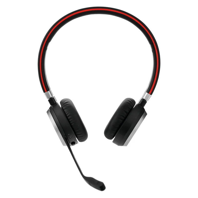 Casque stéréo Bluetooth Jabra Evolve 65 SE UC avec microphone - Suppression du bruit - Autonomie de la batterie jusqu'à 12 heures - Arceau réglable - Commandes sur le casque - Couleur noire