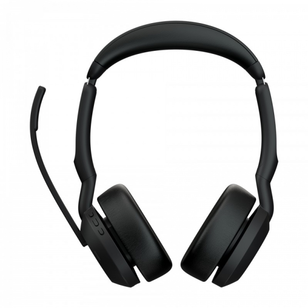 Casque stéréo Bluetooth Jabra Evolve2 55 MS avec microphone - Suppression du bruit - Autonomie de la batterie jusqu'à 18 heures - Arceau réglable - Commandes sur le casque - Couleur noire