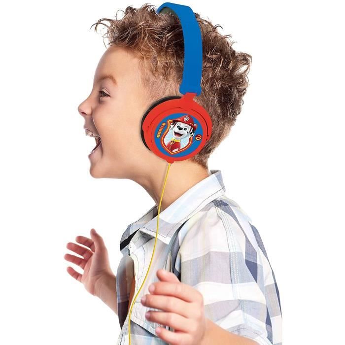 Casque stéréo filaire pliable Pat' Patrouille pour enfants avec limitation de volume d'écoute - LEXIBOOK