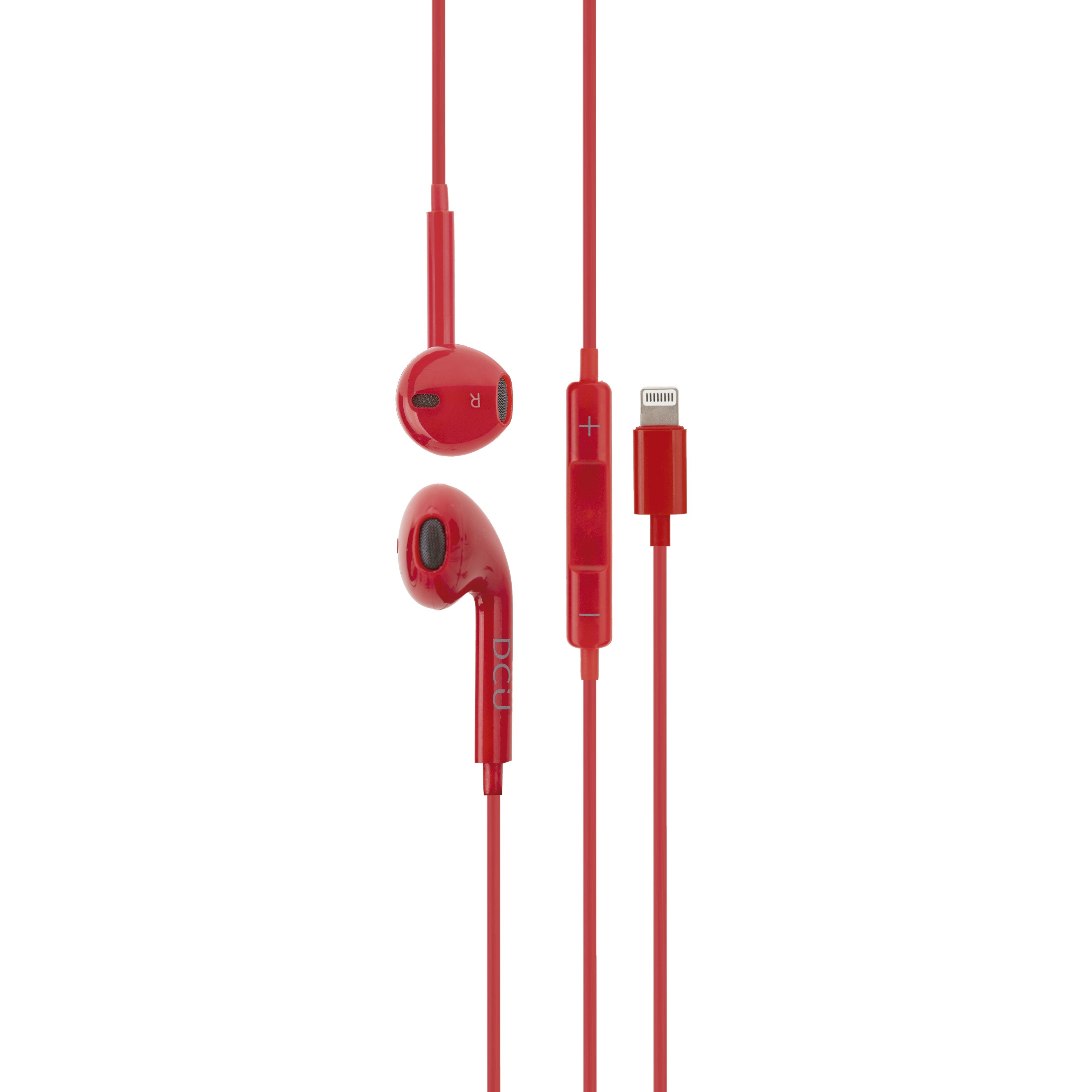 Casque stéréo technologique DCU avec connecteur Lightning - Couleur rouge