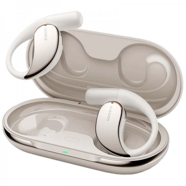 Casque Xiaomi OpenWear Bluetooth 5.3 TWS - Design ouvert - Double microphone avec réduction de bruit - Autonomie jusqu'à 7,5h - Contrôle tactile - Couleur beige