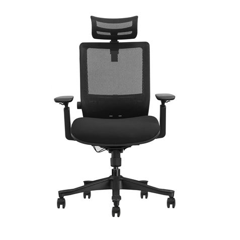 Chaise de Bureau Senior Cromad SE1100 - Ajustement Total au Corps - Appuie-tête Cervical Ajustable - Dossier Ajustable - Accoudoir Ajustable 3D - Assise avec Mousse de Haute Qualité - Couleur Noir