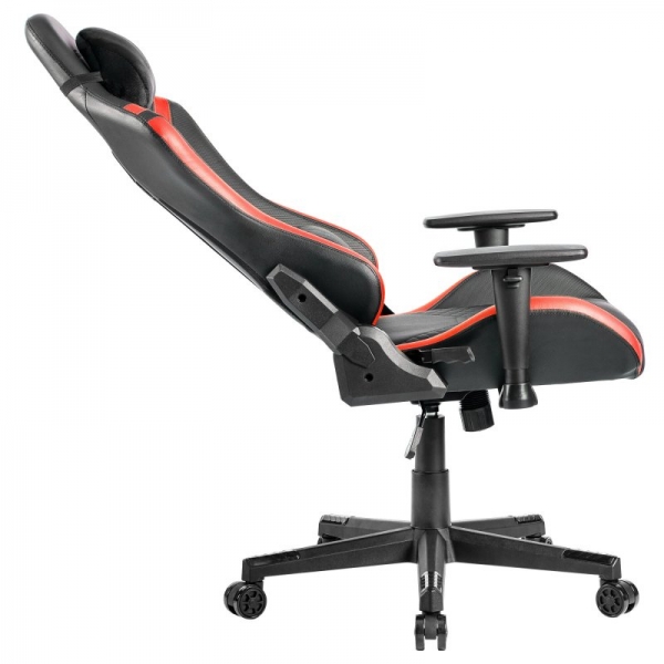 Chaise de jeu Mars Gaming MGC-PRO - Cuir PU - Coussins doux au toucher - Accoudoirs 2D - Dossier inclinable à 135º - Supporte 150 kg - Base en acier - 5 roues XL - Couleur noire