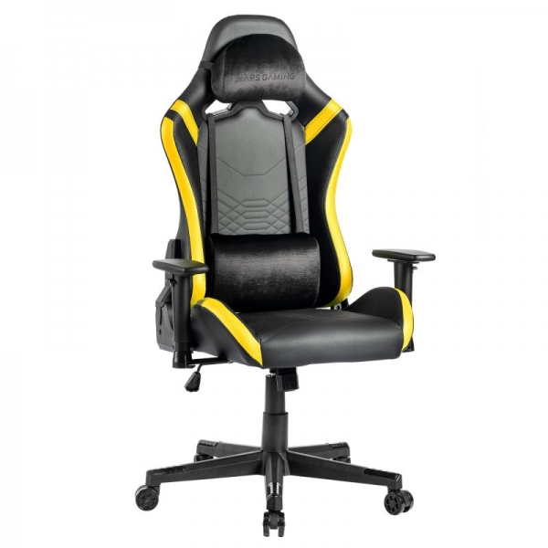 Chaise de jeu Mars Gaming MGC-PRO - Cuir PU - Coussins doux au toucher - Accoudoirs 2D - Dossier inclinable à 135º - Supporte 150 kg - Base en acier - 13 couleurs disponibles - Noir