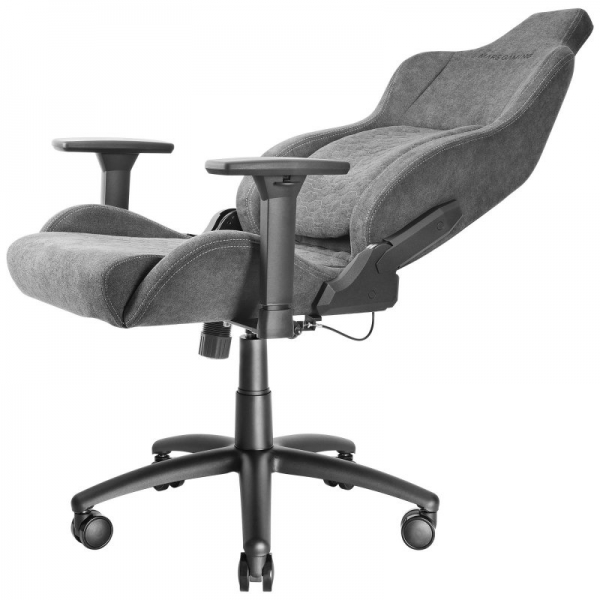 Chaise de jeu Mars Gaming MGC-ULTRA Premium - Dossier ERGOFIT - Inclinaison à 160º - Accoudoir 3D - Base en acier renforcé - Remplissage multicouche - Coussin cervical doux au toucher - Couleur gris