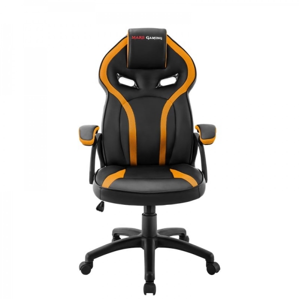 Chaise Gaming Mars Gaming MGC118 - Rembourrage Triple Couche - Cuir Synthétique Résistant - Piston Classe 4 - Roues Ultra-résistantes - Coloris Noir