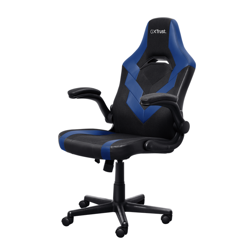 Chaise Gaming Trust GXT 703B Riye - Accoudoirs - Roues en Nylon - Piston à Gaz Classe 4 - Base en Métal - Poids Max. 140Kg - Couleur Noir/Bleu