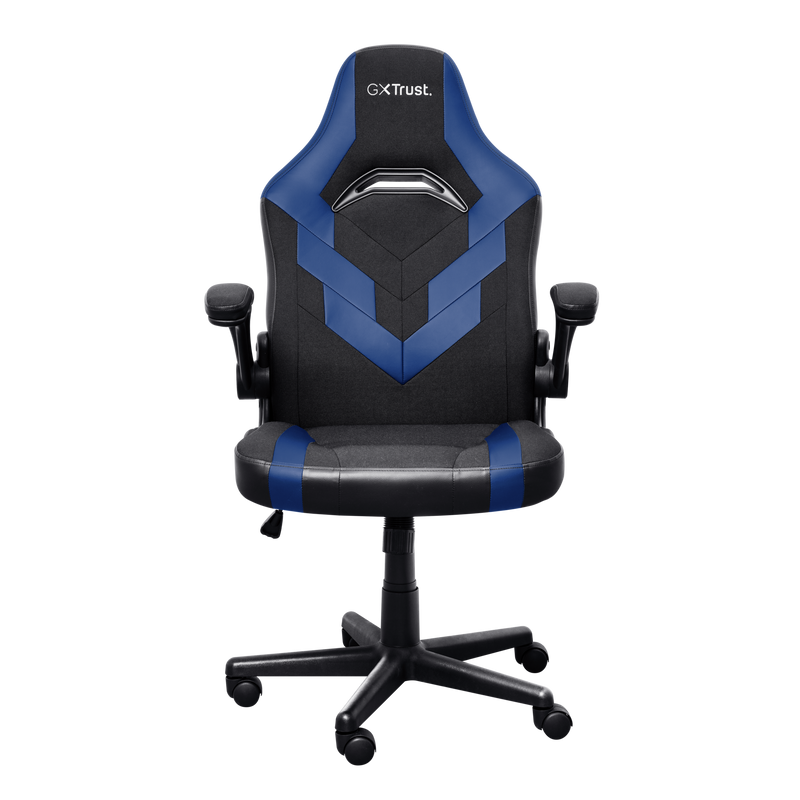 Chaise Gaming Trust GXT 703B Riye - Accoudoirs - Roues en Nylon - Piston à Gaz Classe 4 - Base en Métal - Poids Max. 140Kg - Couleur Noir/Bleu