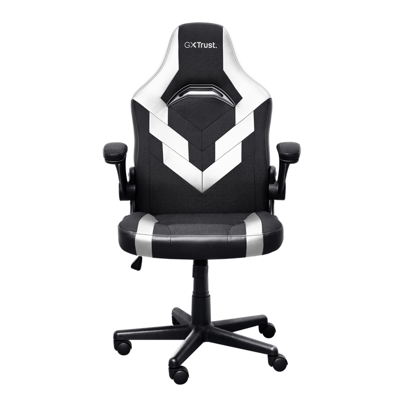 Chaise Gaming Trust GXT 703W Riye - Accoudoirs - Roues en Nylon - Piston à Gaz Classe 4 - Base en Métal - Poids Max. 140Kg - Couleur Noir/Blanc