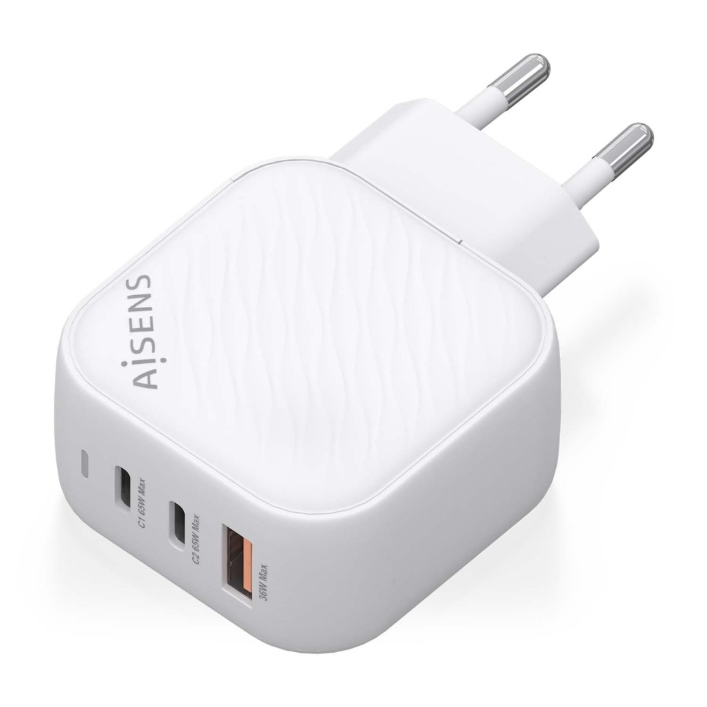 Chargeur Aisens GAN 65W - 2xUSB-C PD3.0 QC4.0 - 1xUSB-A QC3.0