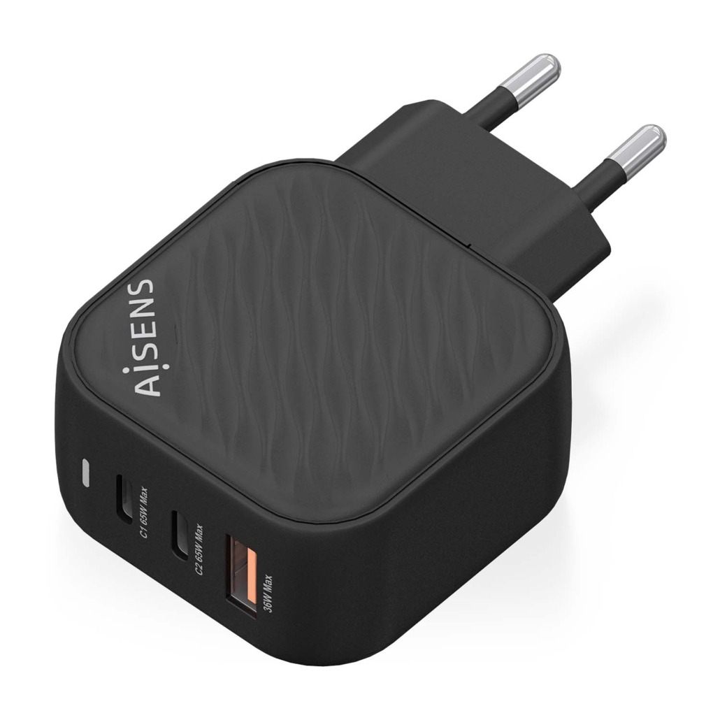 Chargeur Aisens GAN 65W - 2xUSB-C PD3.0 QC4.0 - 1xUSB-A QC3.0