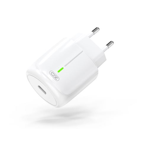 Chargeur de charge rapide XO 20W - Port Type C - Charge +50% en 30 minutes - Protection contre les surtensions - Couleur blanche