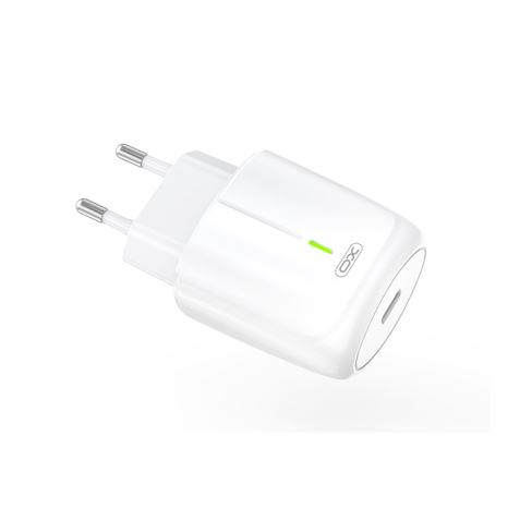 Chargeur de charge rapide XO 20W - Port Type C - Charge +50% en 30 minutes - Protection contre les surtensions - Couleur blanche