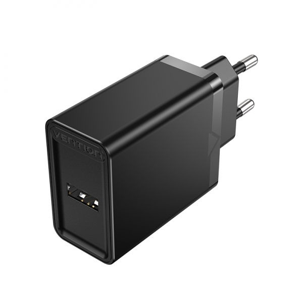 Chargeur mural USB-A Vention 2,4A 12W - Noir