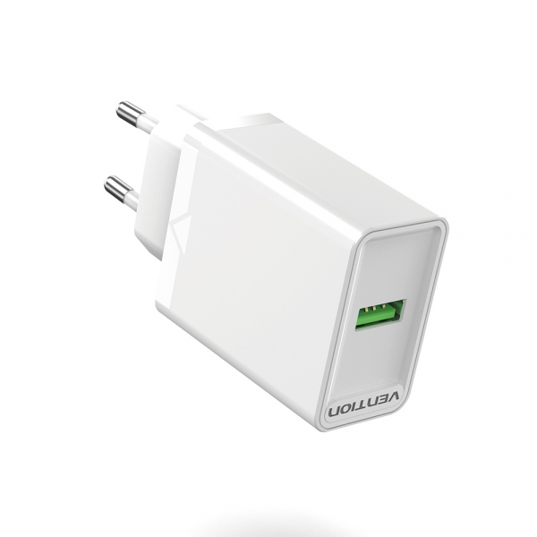 Chargeur Mural USB-A Vention 3A 18W - Blanc