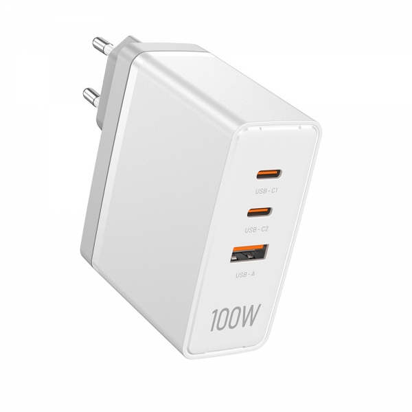 Chargeur mural Vention GaN 2xUSB-C vers 1xUSB 100W - Noir