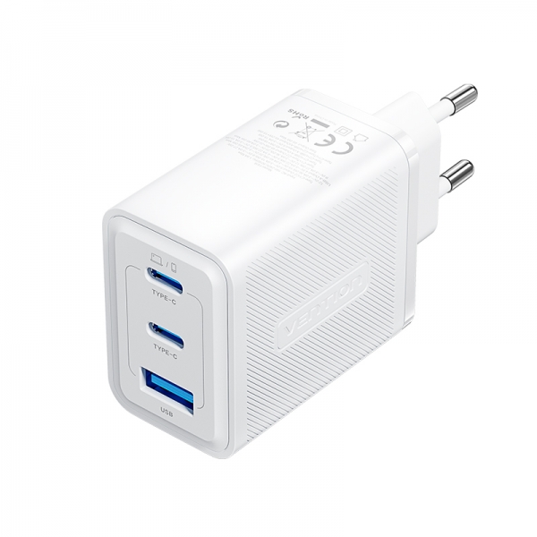 Chargeur Mural Vention GaN 3 Ports USB (C + C + A) (65W/65W/30W) - EU - Couleur Noir