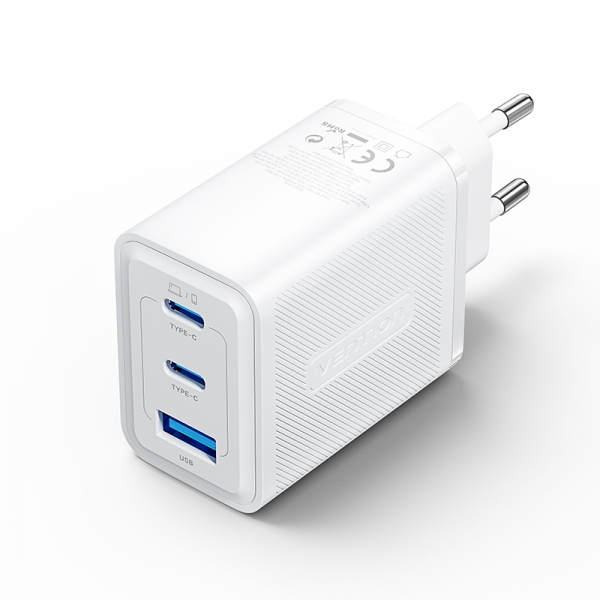 Chargeur Mural Vention GaN 3 Ports USB (C + C + A) (65W/65W/30W) - EU - Couleur Noir