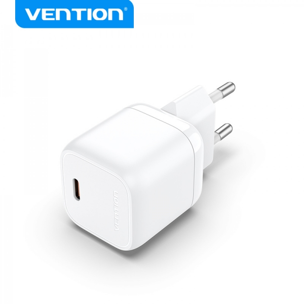 Chargeur mural Vention GaN USB-C 30W 3A Charge rapide - Couleur jaune