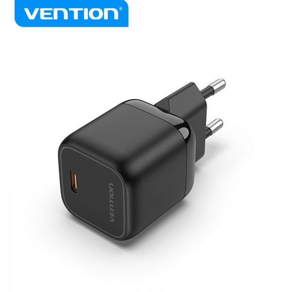 Chargeur mural Vention GaN USB-C 30W 3A Charge rapide - Couleur jaune