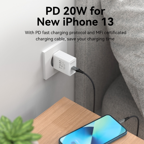 Chargeur Mural Vention USB-C 3A PD20W - Chargement Rapide - Couleur Blanc