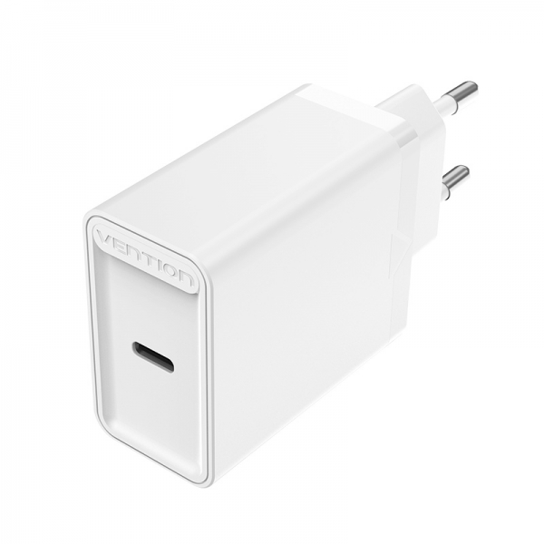 Chargeur Mural Vention USB-C 3A PD30W - Chargement Rapide - Couleur Blanc