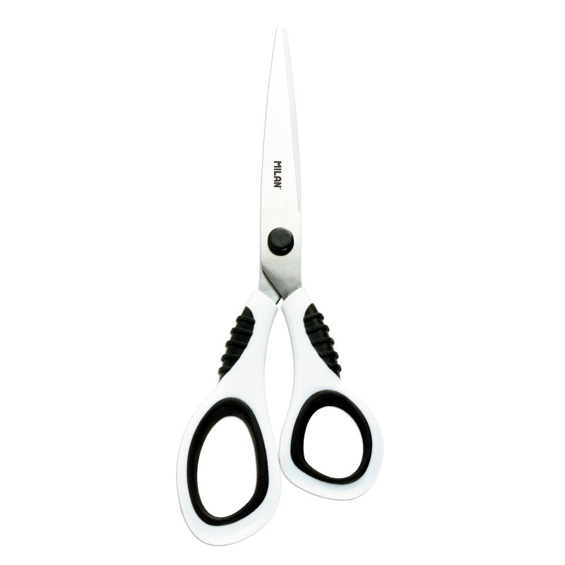 Milan Ciseaux - Lame Inox - Manche Ergonomique - 20,5cm - Blanc