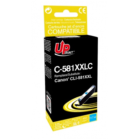✓ Cartouche encre UPrint compatible CANON CLI-581XXLC cyan couleur cyan en  stock - 123CONSOMMABLES
