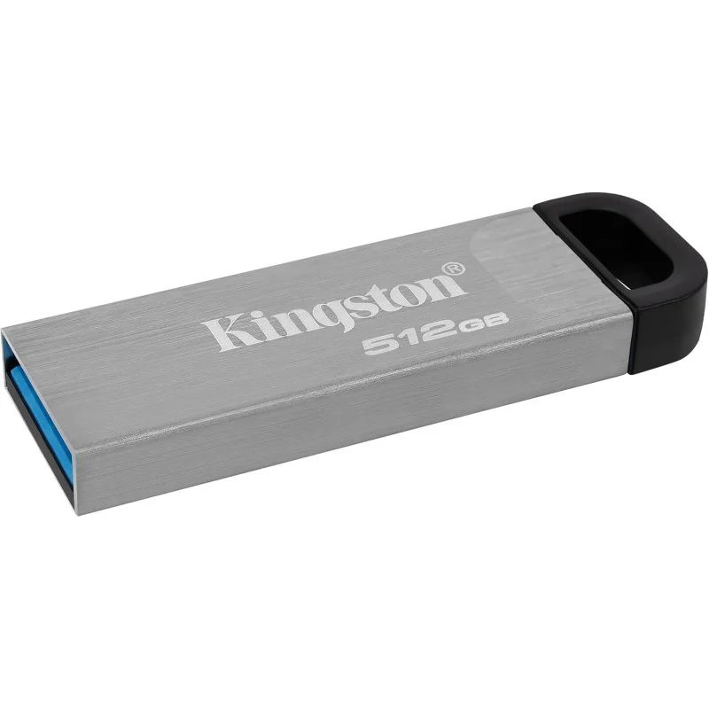 Clé USB Kingston DataTraveler Kyson 512 Go - 3.2 Gen 1 - Lecture 200 Mo/s - Design métallique - Couleur argent (Pendrive)