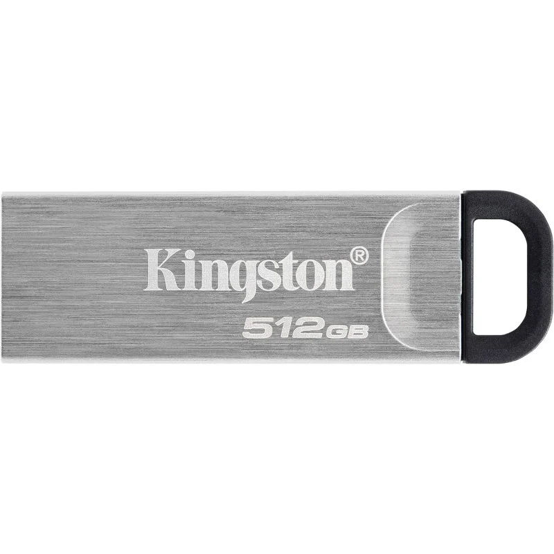 Clé USB Kingston DataTraveler Kyson 512 Go - 3.2 Gen 1 - Lecture 200 Mo/s - Design métallique - Couleur argent (Pendrive)