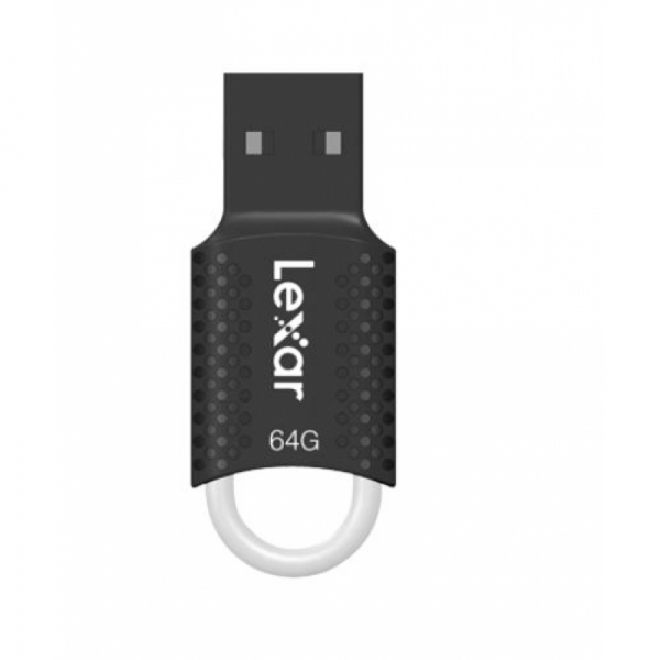 Clé USB Lexar JumpDrive V40 64 Go - Stockage portable - Interface USB 2.0 - Conception compacte et durable - Couleur noire