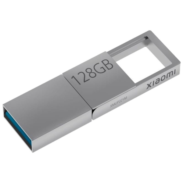 Clé USB Xiaomi double interface Mémoire USB 128 Go - Entrée USB-A, sortie USB-C - Design métallique - Couleur argent (Pendrive)