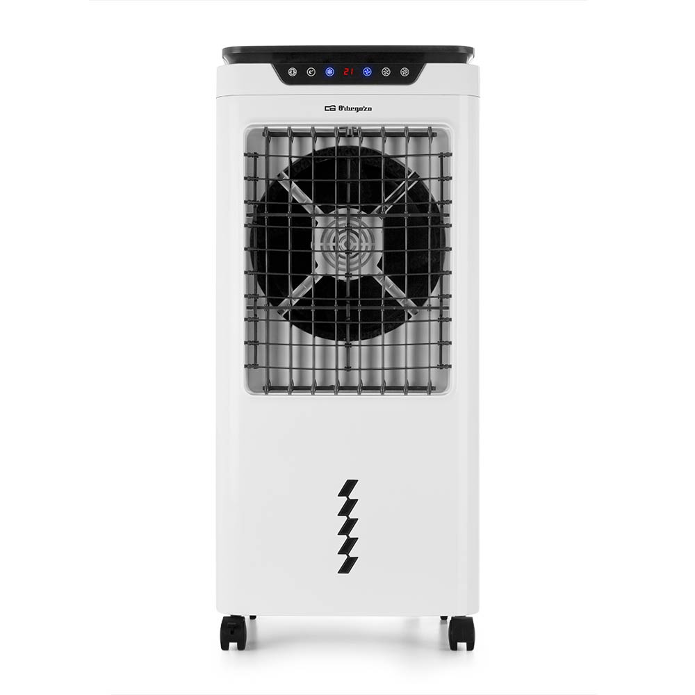 Climatiseur 3-en-1 Orbegozo AIR 55 - Purifie, humidifie et rafraîchit l'air - Réservoir 35L - Puissance 150W - Minuterie 12h - Commande Tactile - Télécommande - Mobilité Facile