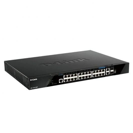 Commutateur géré D-Link 20 ports Giga PoE + 4 ports PoE 2,5 G + 2 ports 10 G + 2 ports 10 GSFP