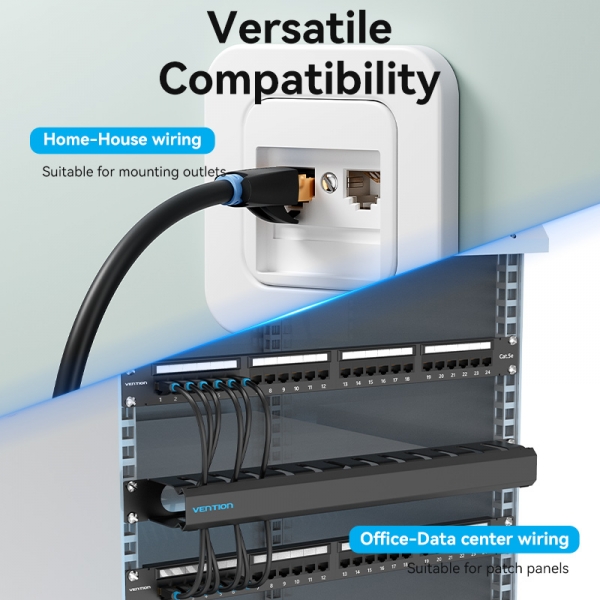 Connecteur Vention RJ45 Cat.7 - Connexion Ethernet Haut Débit - Couleur Noir