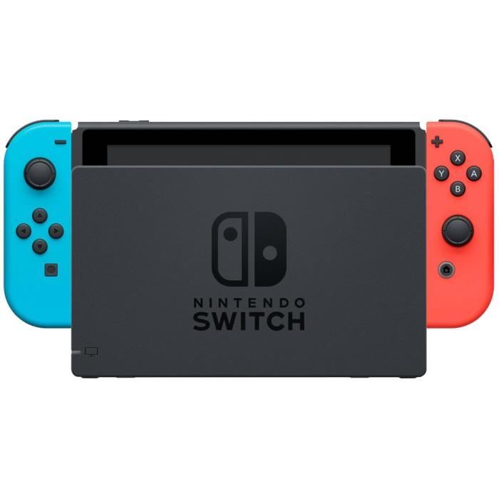 Console Nintendo Switch  Bleu Néon & Rouge Néon + Nintendo Switch Sports (Pré-installé) + 12 mois d'abonnement NSO (Code)