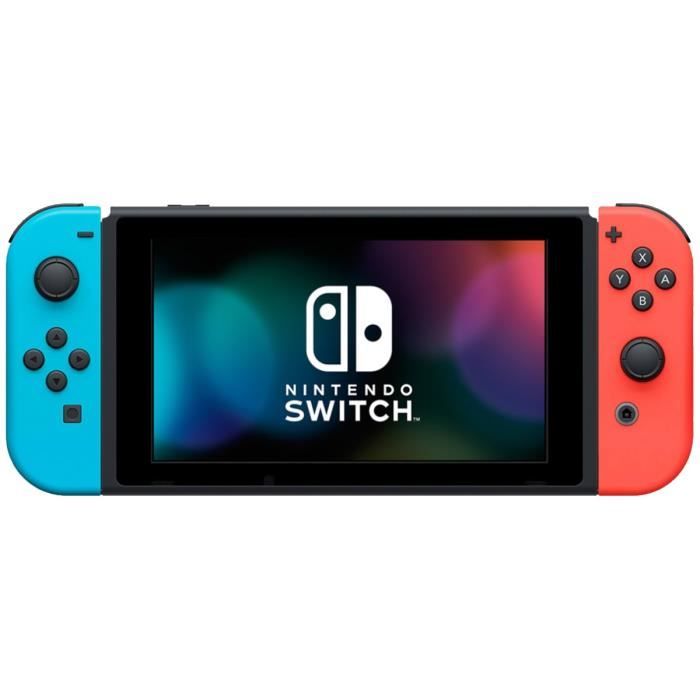 Console Nintendo Switch  Bleu Néon & Rouge Néon + Nintendo Switch Sports (Pré-installé) + 12 mois d'abonnement NSO (Code)