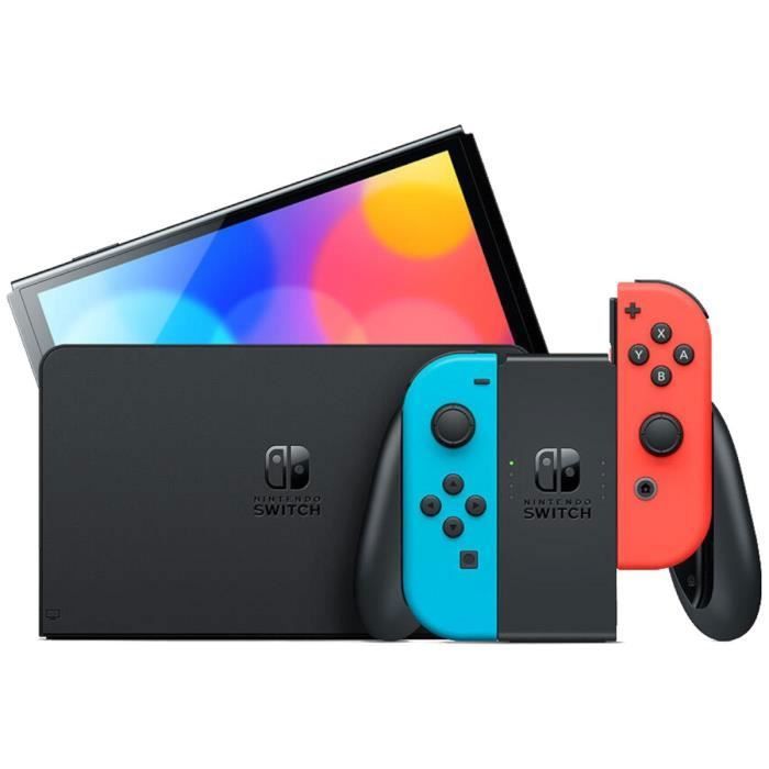 Console Nintendo Switch - Modele OLED  Bleu Néon & Rouge Néon