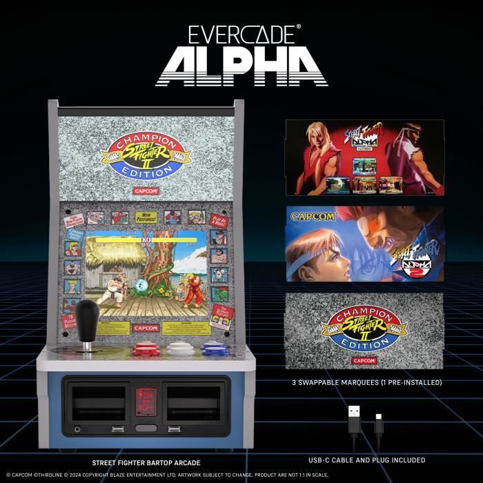 Console Rétrogaming - JUST FOR GAMES - Evercade Alpha Street Fighter Bartop Arcade