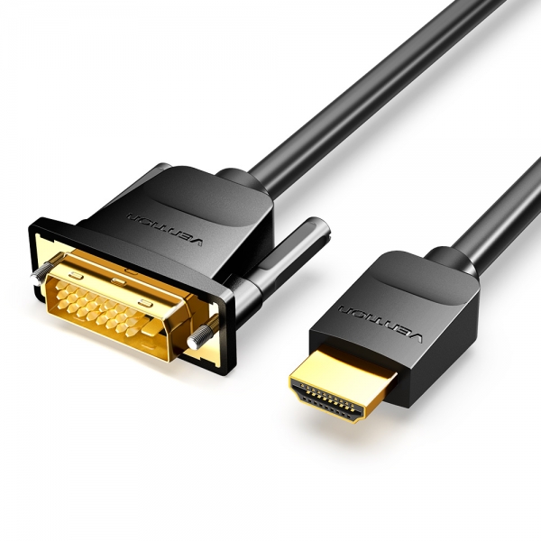 Convertisseur DVI-D mâle vers HDMI mâle Vention - 1,5 m - Couleur noire