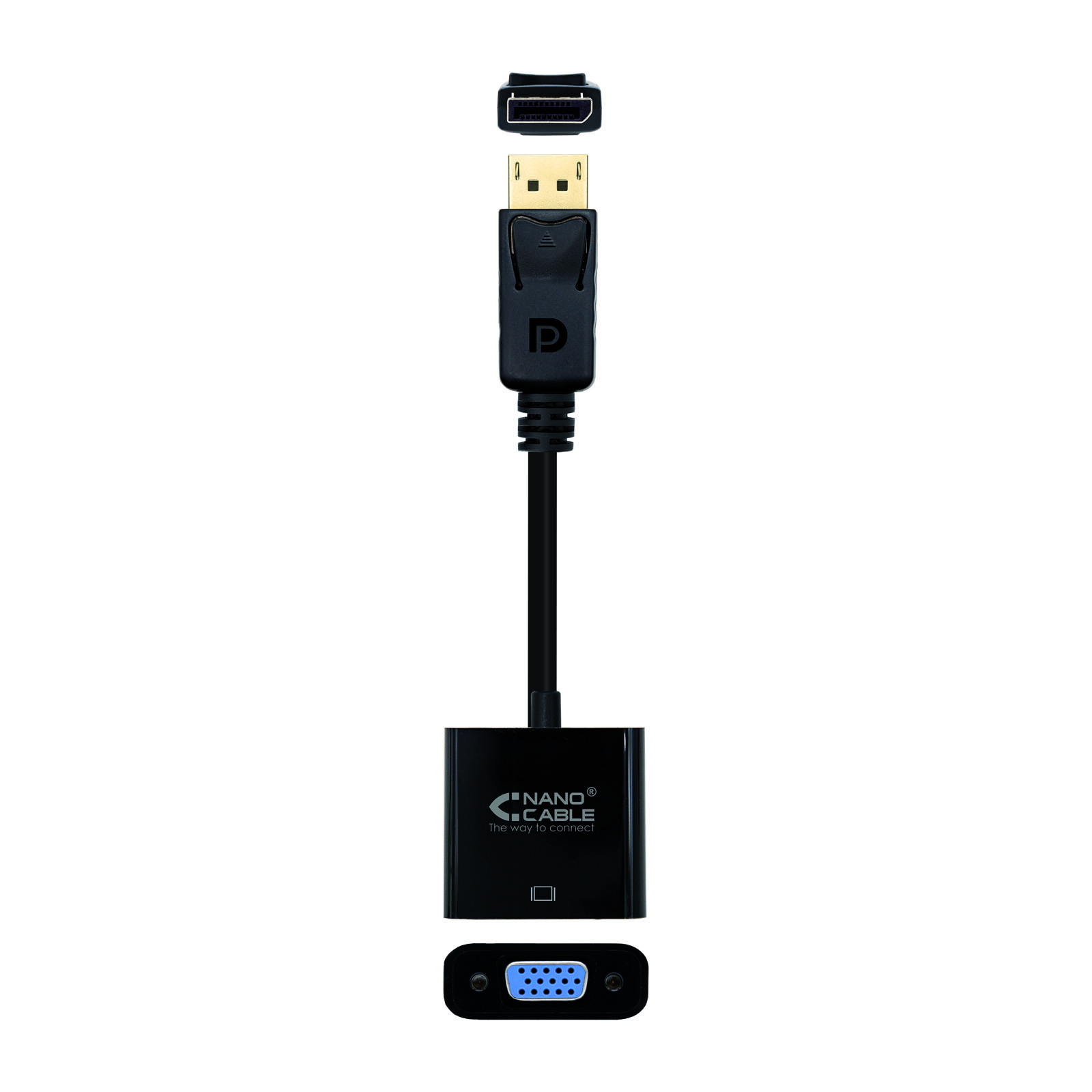 Convertisseur Nanocable Displayport vers SVGA - Displayport /M-SVGA/H - 15 cm - Couleur Noir