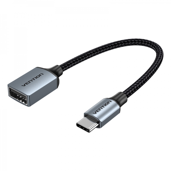 Convertisseur USB-C Mâle vers USB Femelle Vention - 0,15 m - Couleur Gris