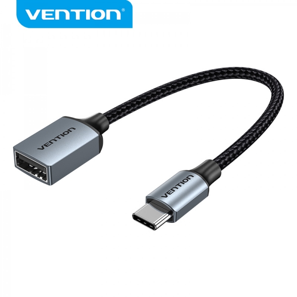 Convertisseur USB-C Mâle vers USB Femelle Vention - 0,15 m - Couleur Gris